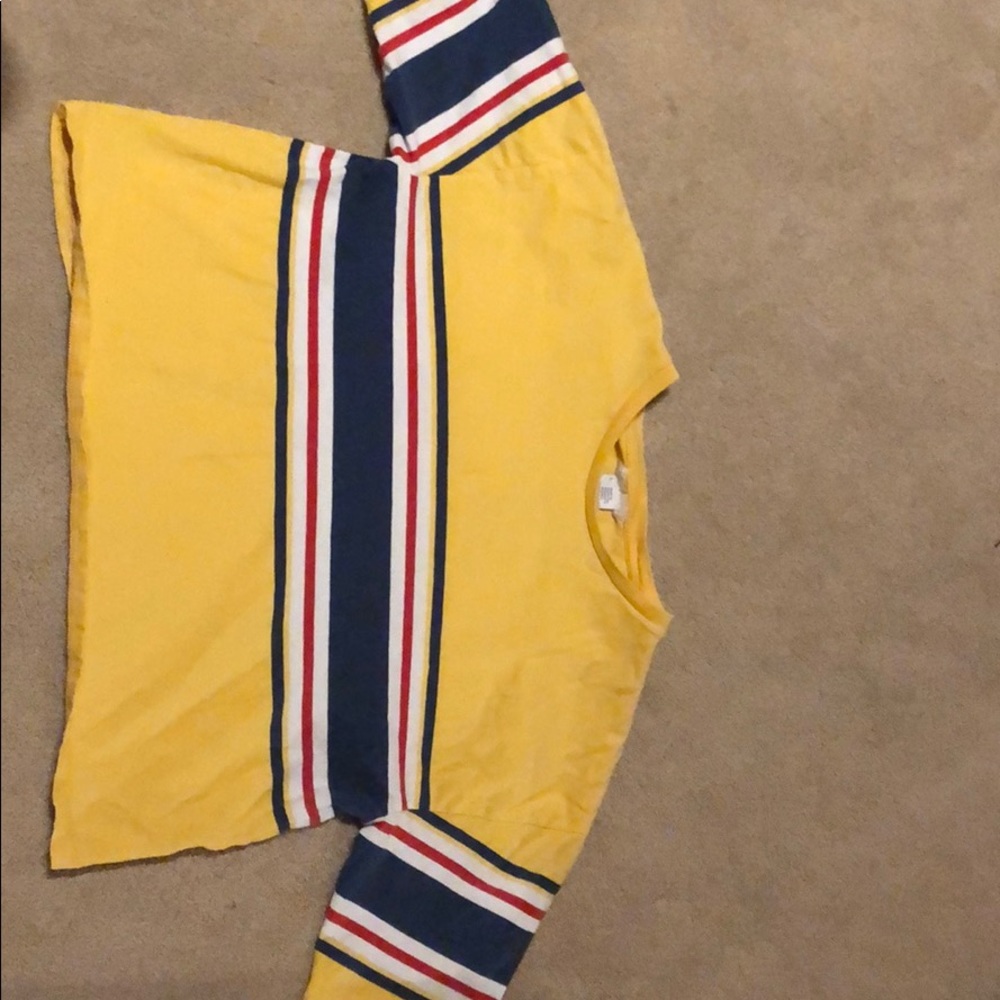 Urban outfitters yellow stripped tee